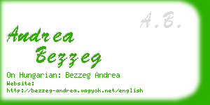 andrea bezzeg business card